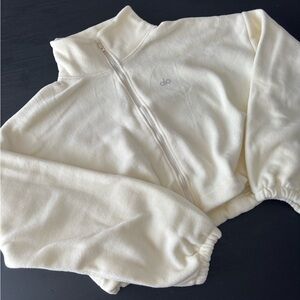 Cream Zip-Up Fleece Jacket